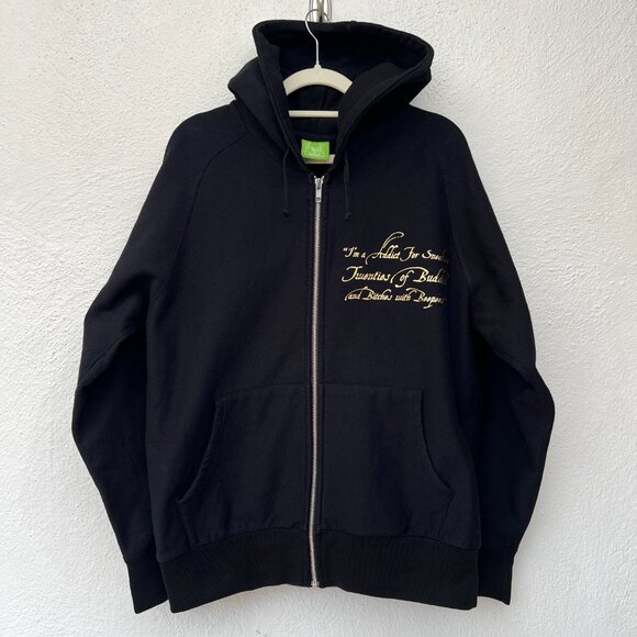 2013 HUF x Nas Limited Edition "N.Y. State of Mind" Zip Up Black Hoodie Men's M - Picture 16 of 16